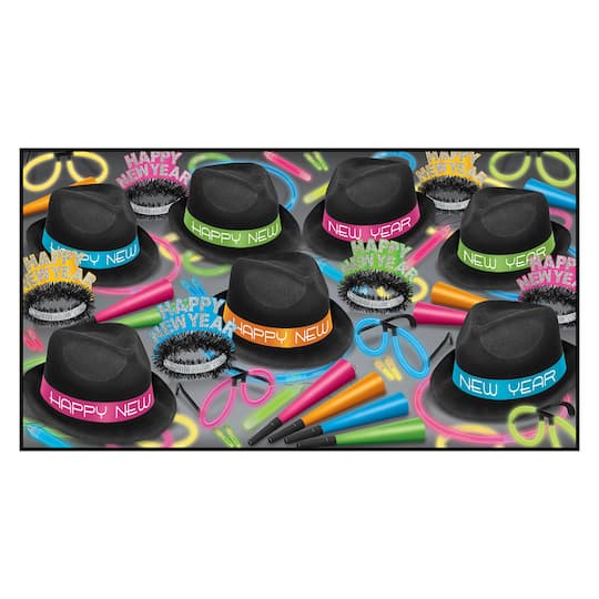Beistle Neon Glow New Year Chairman Party Favor Kit for 50